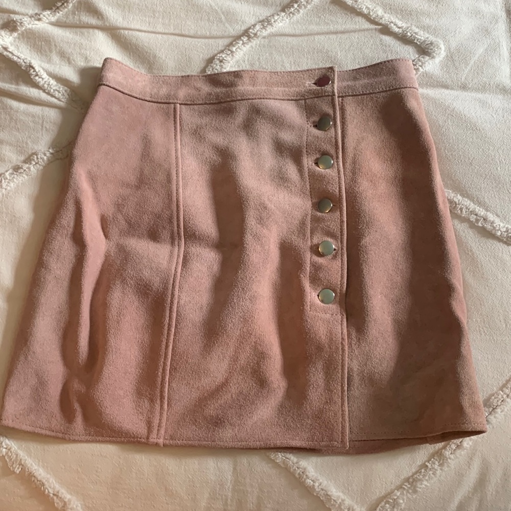 brand new women's medium FreePeople suede or pink leather mini skirt